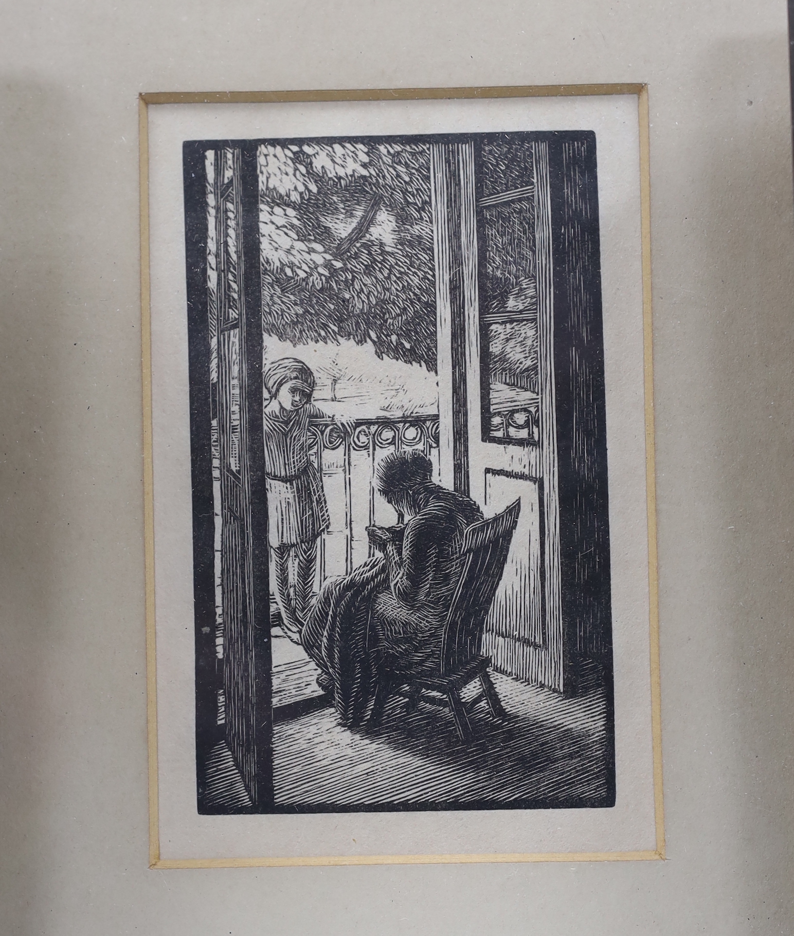 Gwen Raverat (1885-1957), three etchings or woodcuts (probably from Thomas Agnews), comprising 'December', 'June' and 'The Balcony', one signed and inscribed in pencil, largest 11 x 7cm